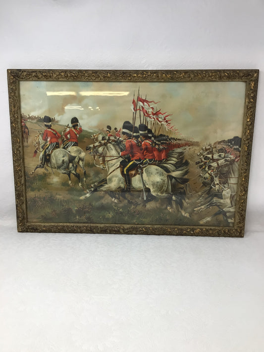 “Royal Scots Greys at the Battle of Waterloo” Framed Print