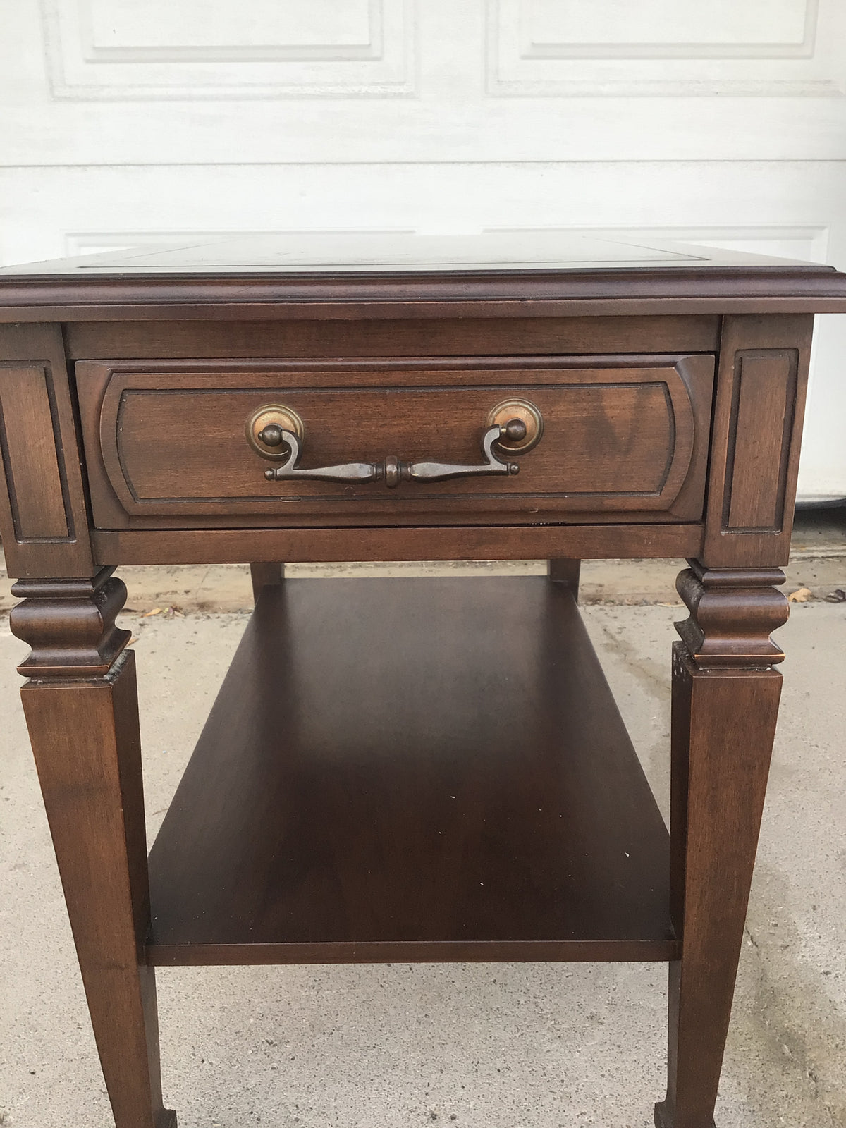 Dark Brown Wood Side Table