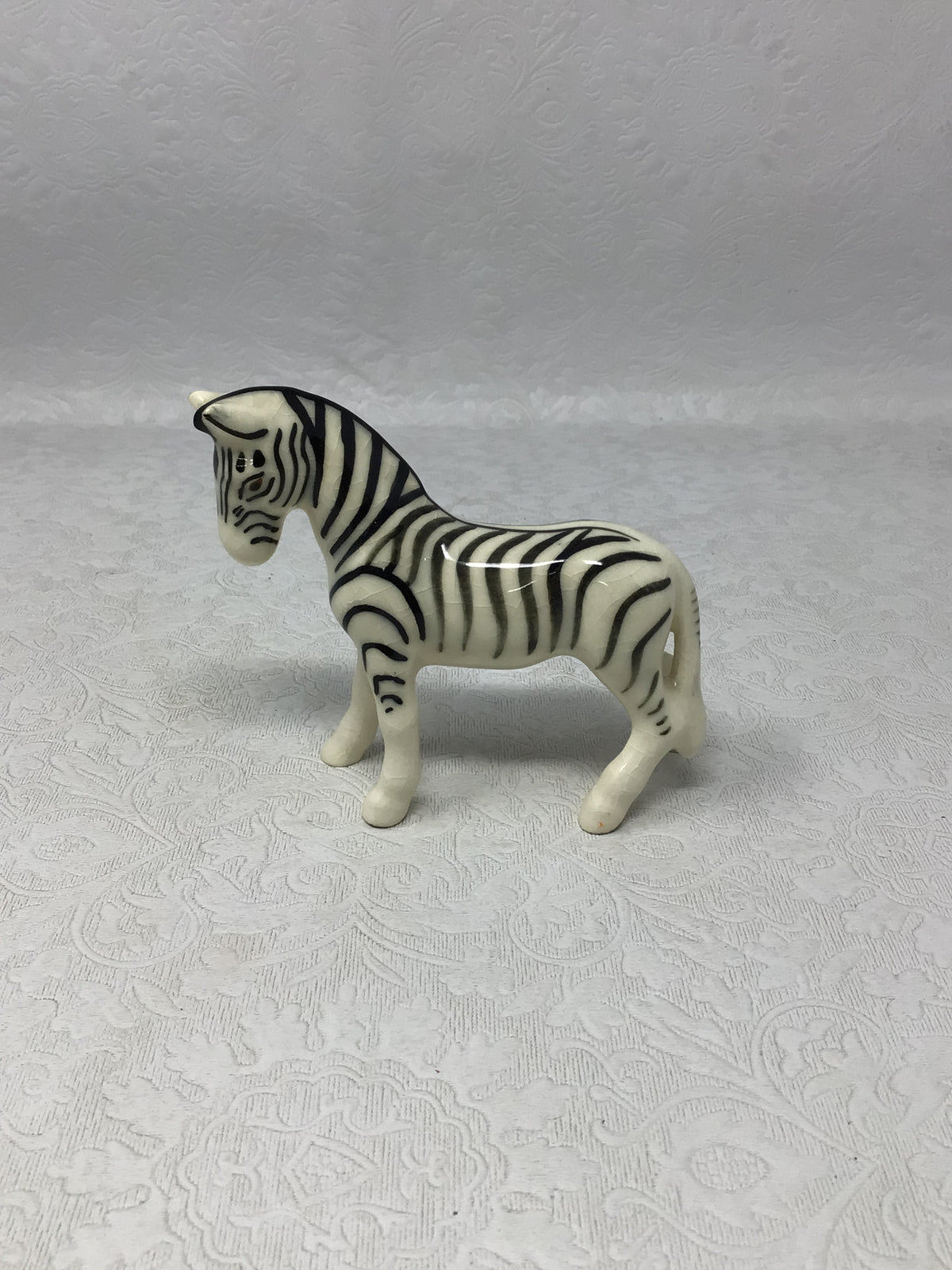 Hand Painted Ceramic Zebra Figurine