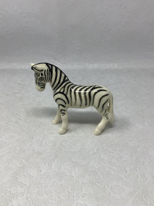 Hand Painted Ceramic Zebra Figurine