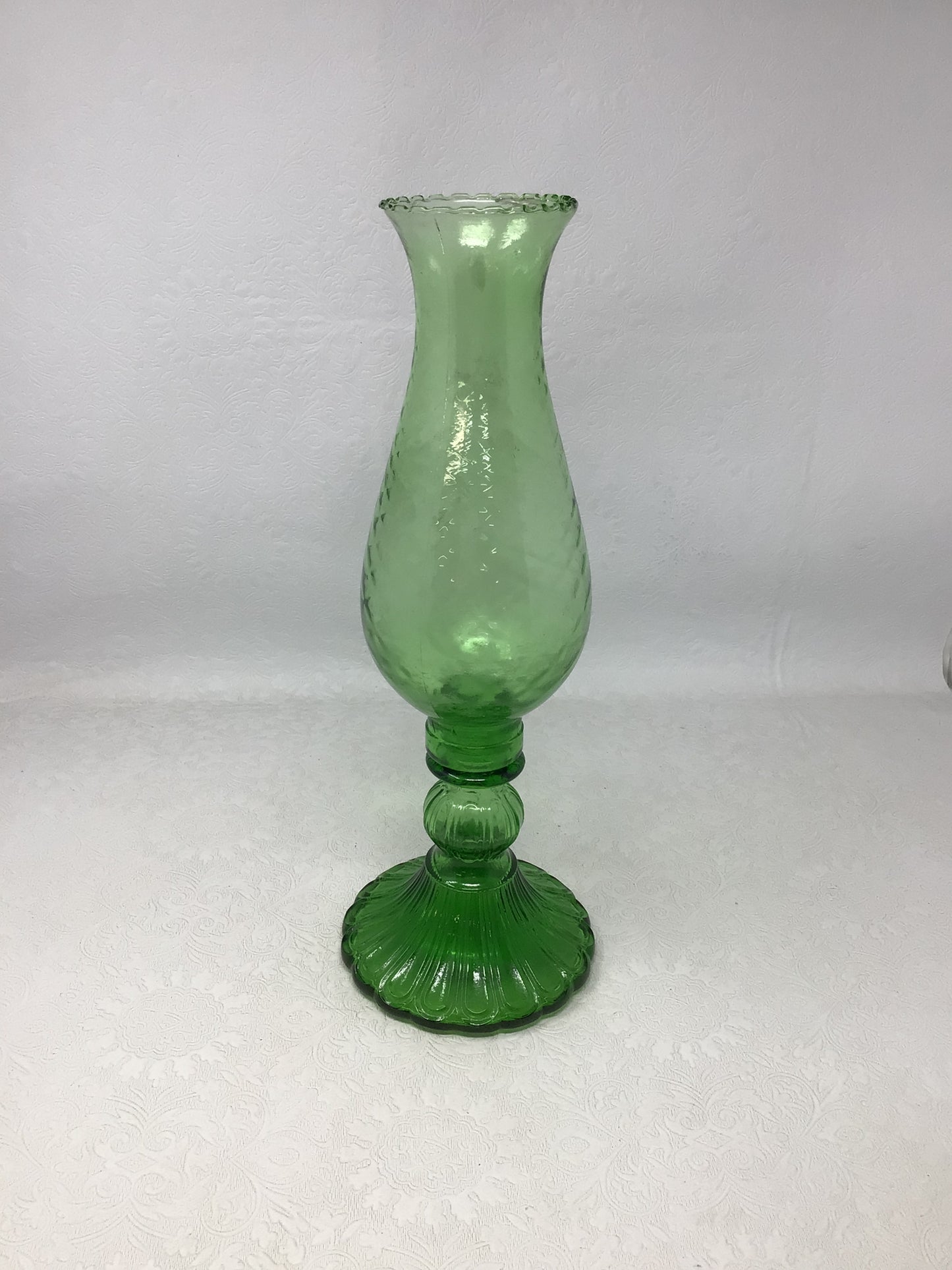 Vintage Mid-Century Italian Green Glass Candle Holder