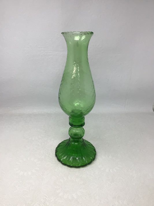 Vintage Mid-Century Italian Green Glass Candle Holder