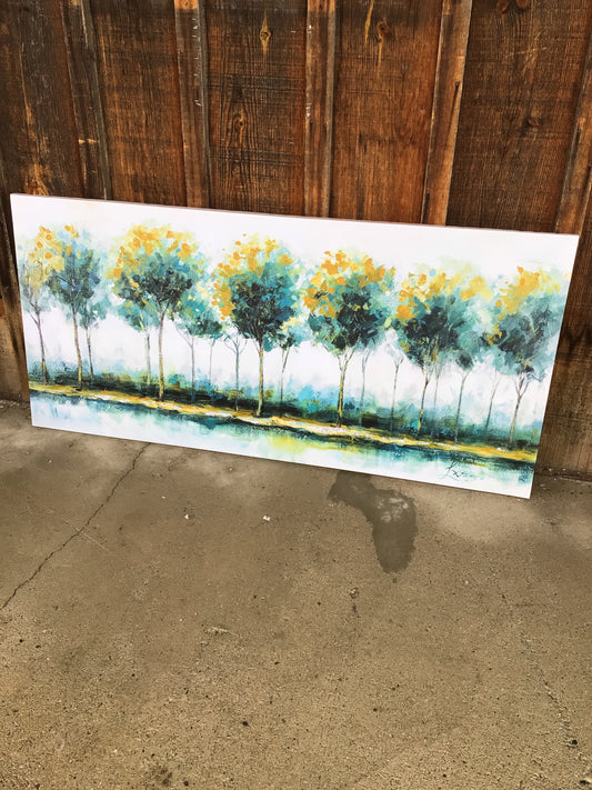 Teal Forest Canvas Artwork
