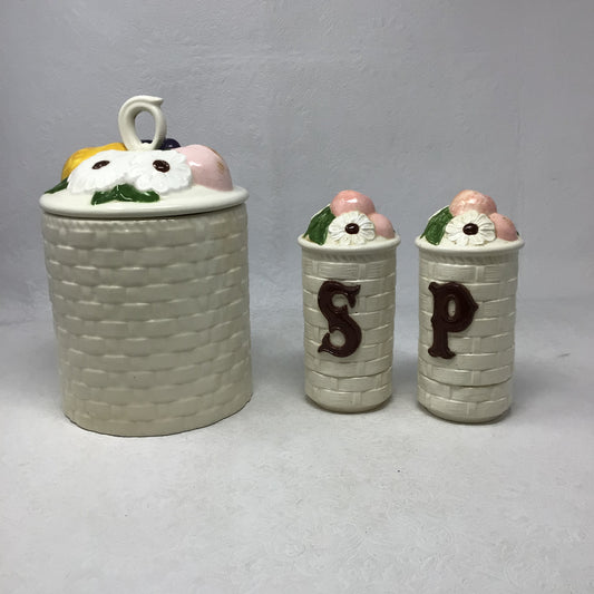 Cookie Jar with matching S&P Shakers