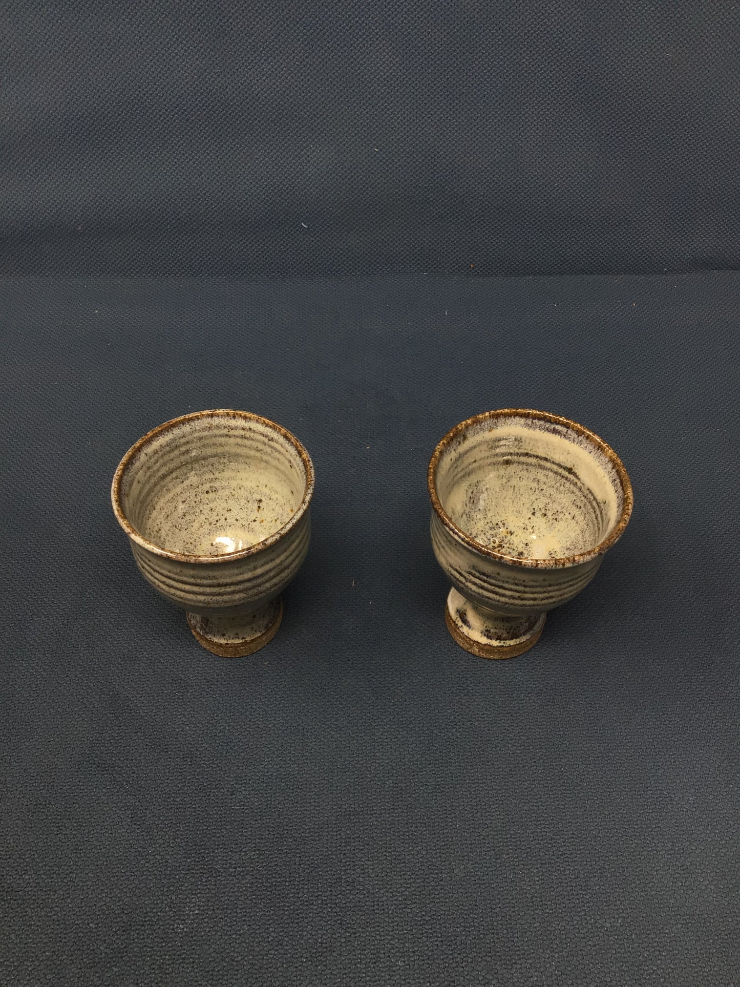 Pair of Handmade Studio Pottery Wine Goblets