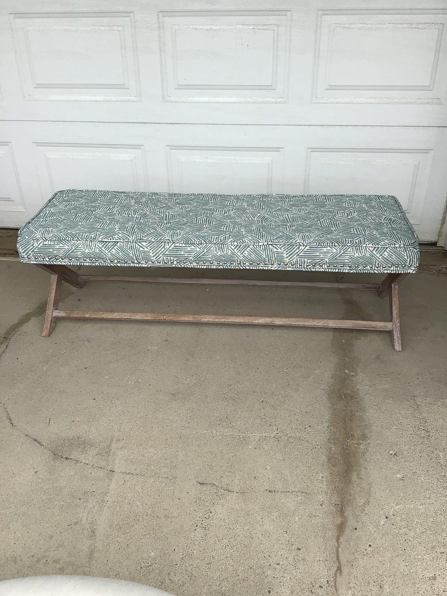 Teal & White Bench