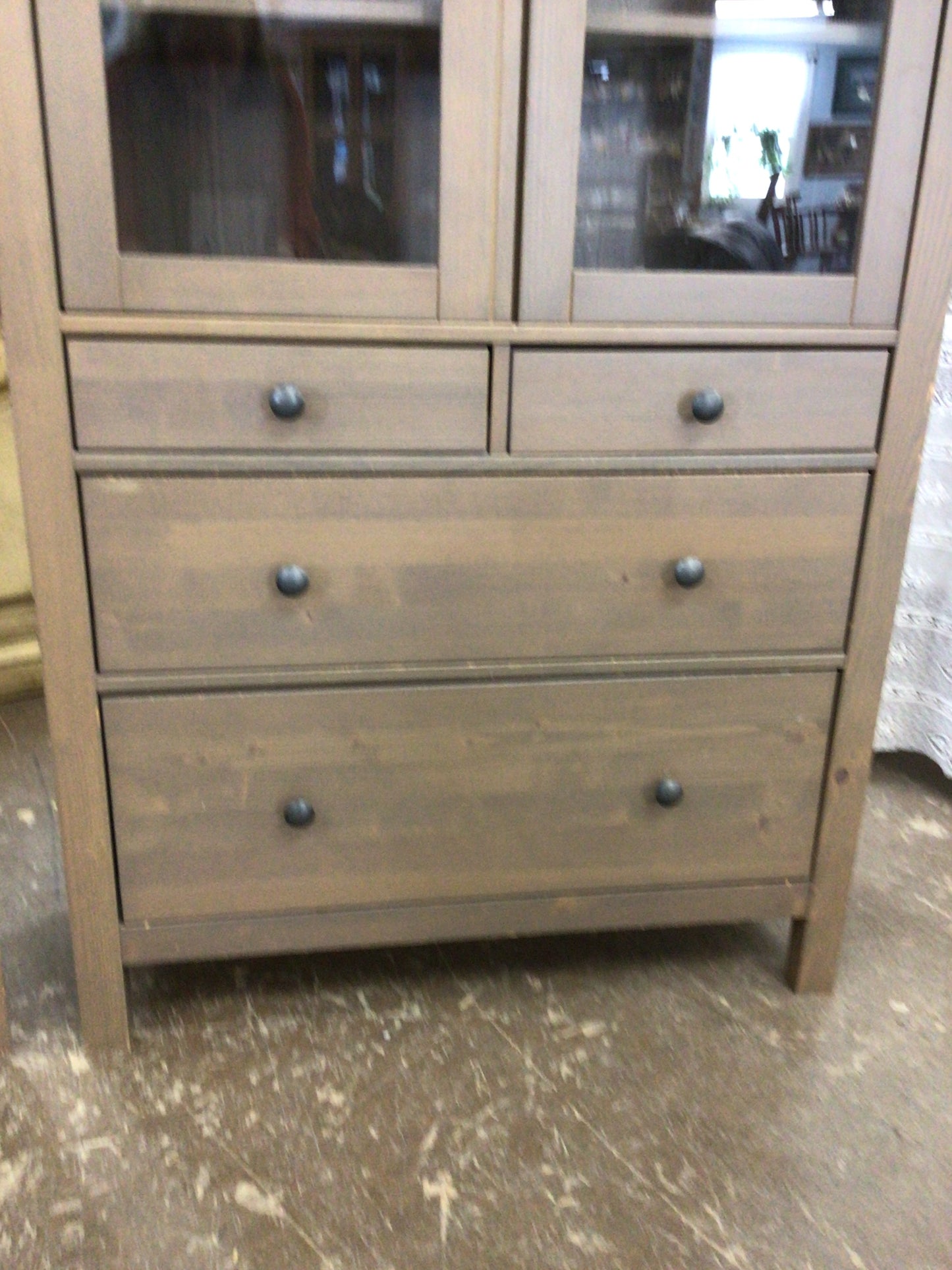 IKEA Hemnes Glass-Door Cabinet with Light