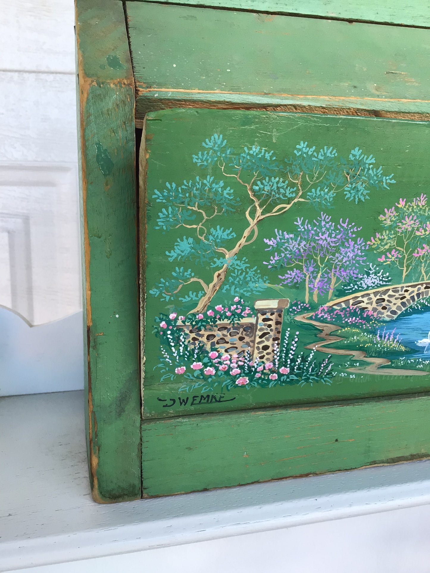 Vintage Shoe Shine Wooden Box