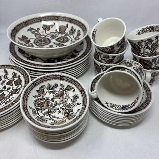 English Ridgway Ironstone Dinnerware- set of 42