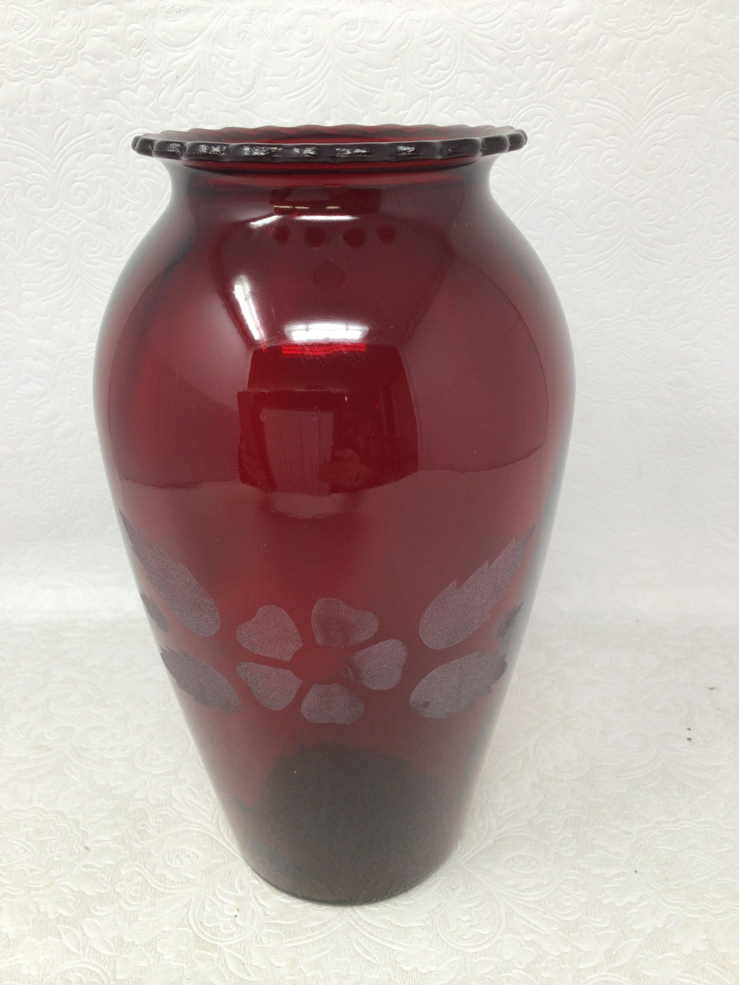 Royal Ruby Red Glass Vase