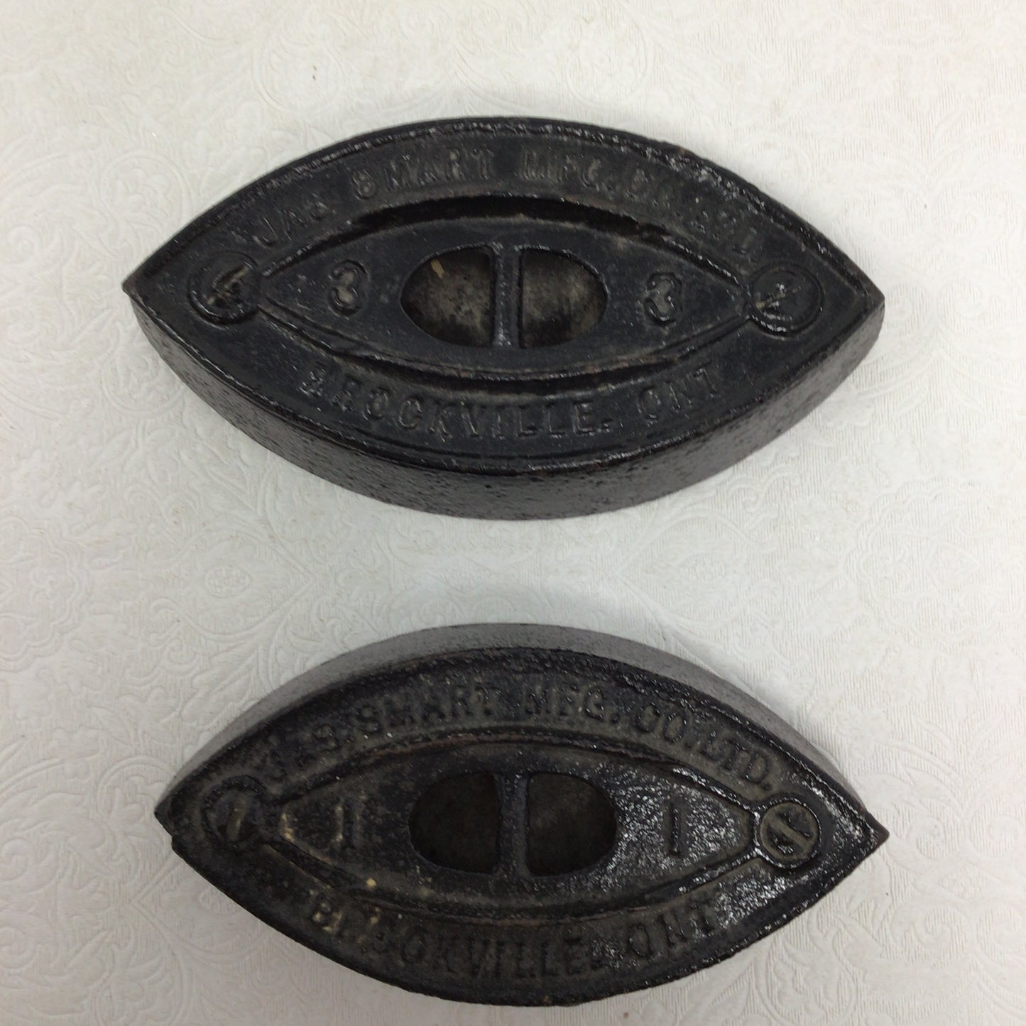 Set of Two Antique Sad Iron Bases