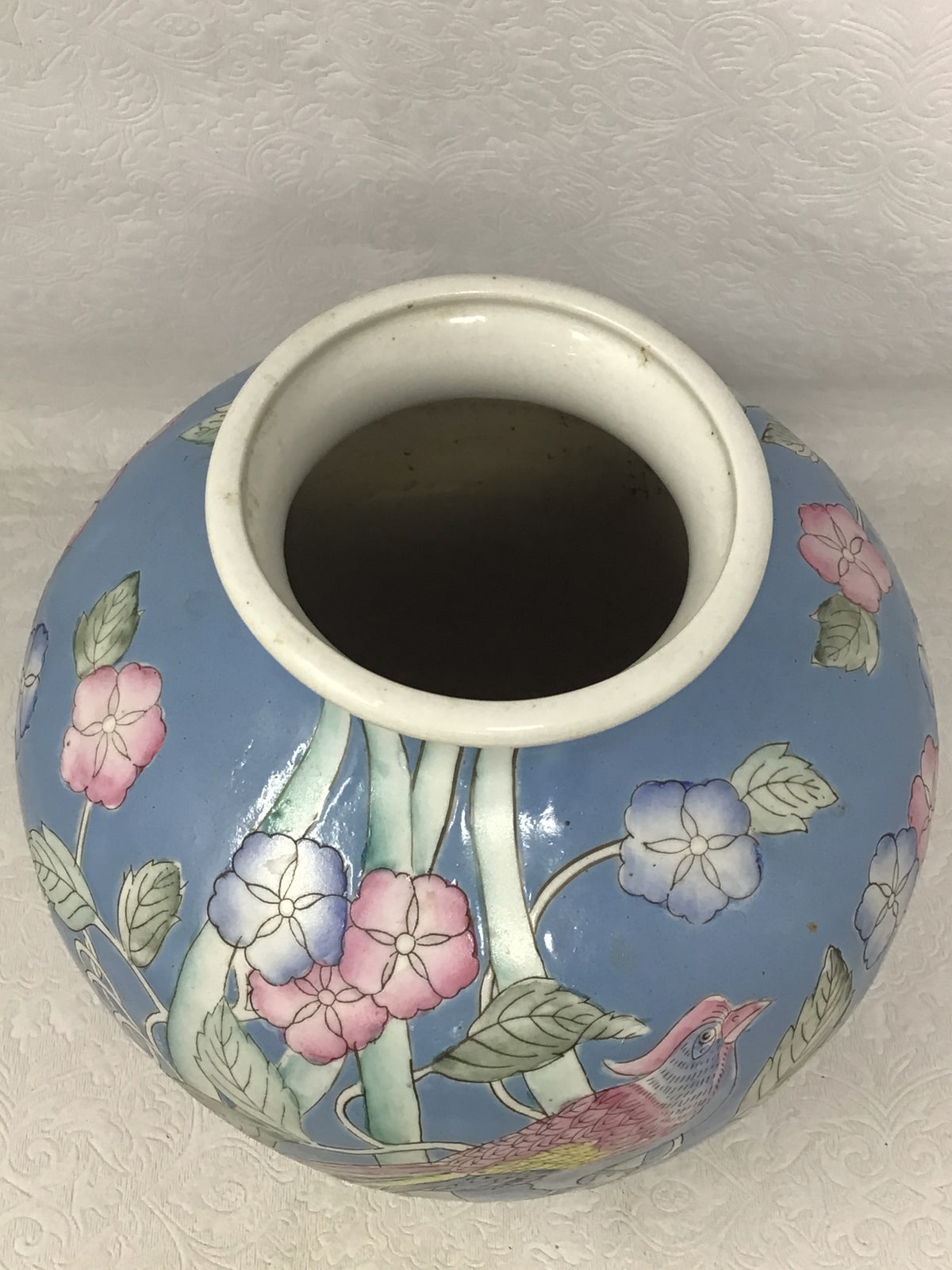 Vintage WBI Hand-Painted Chinese Ceramic Vase