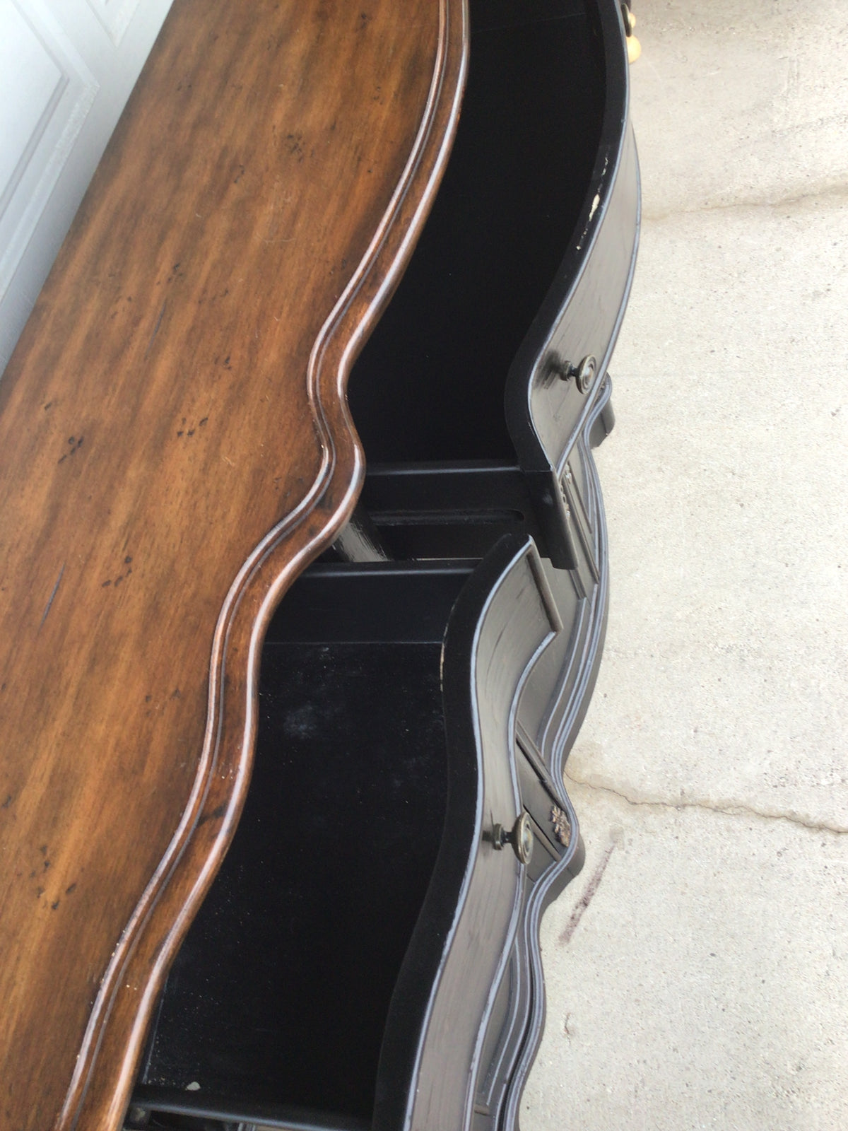 Dark Finished Serpentine Front Sideboard