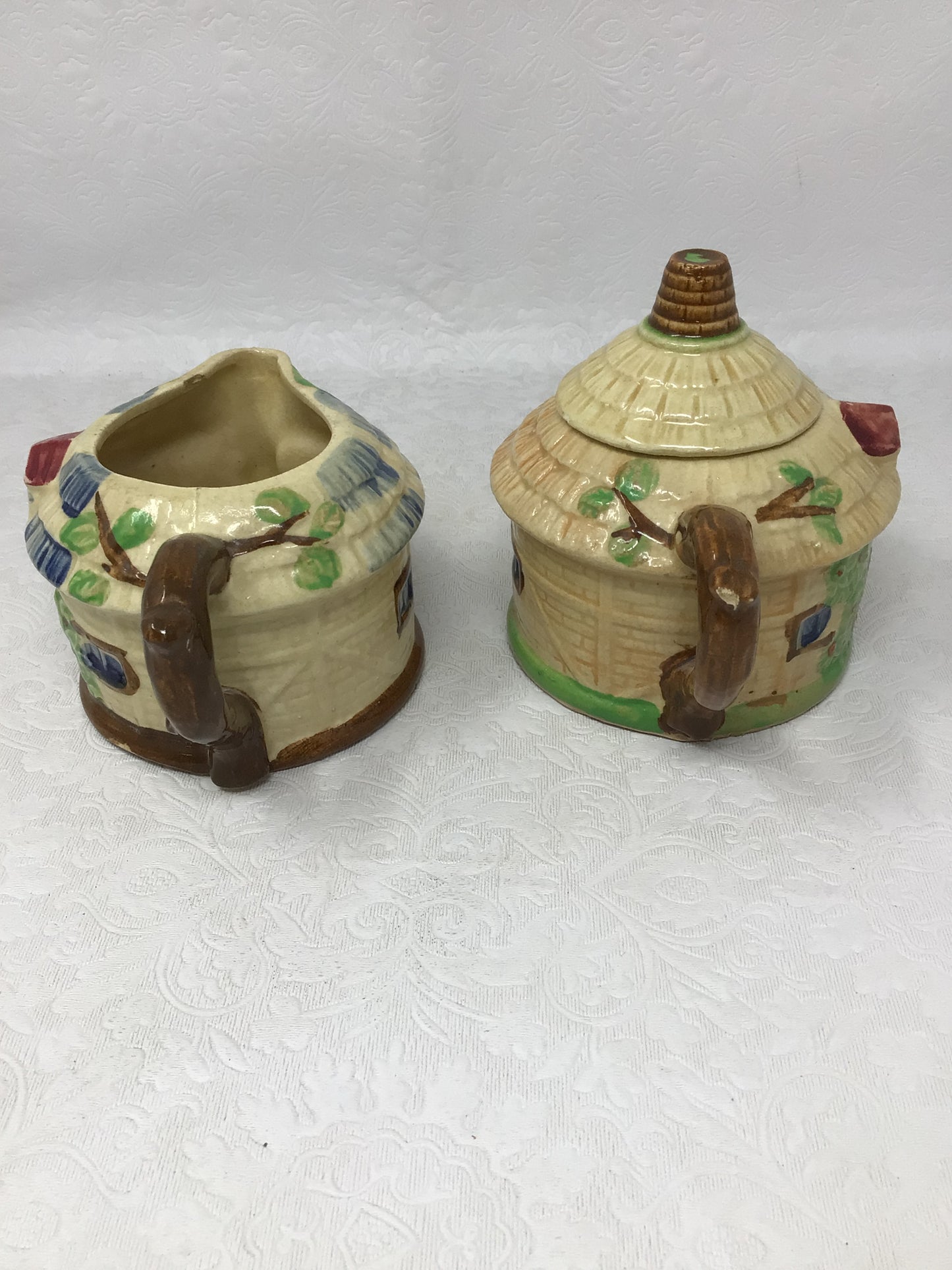 Vintage Ceramic Cottage Ware Sugar and Creamer Set