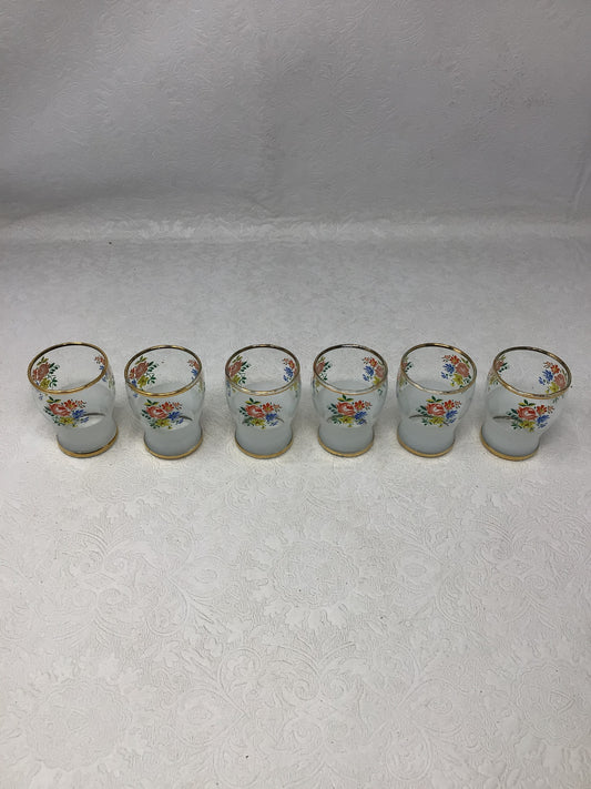 Mini Floral Gold Plated Rim Glasses