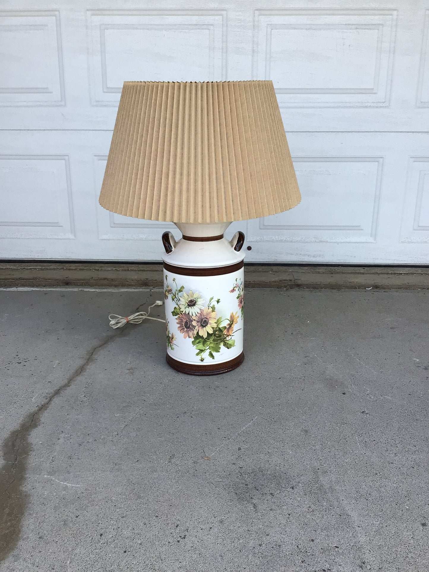 Vintage 1980's Farmhouse Milk Jug Lamp
