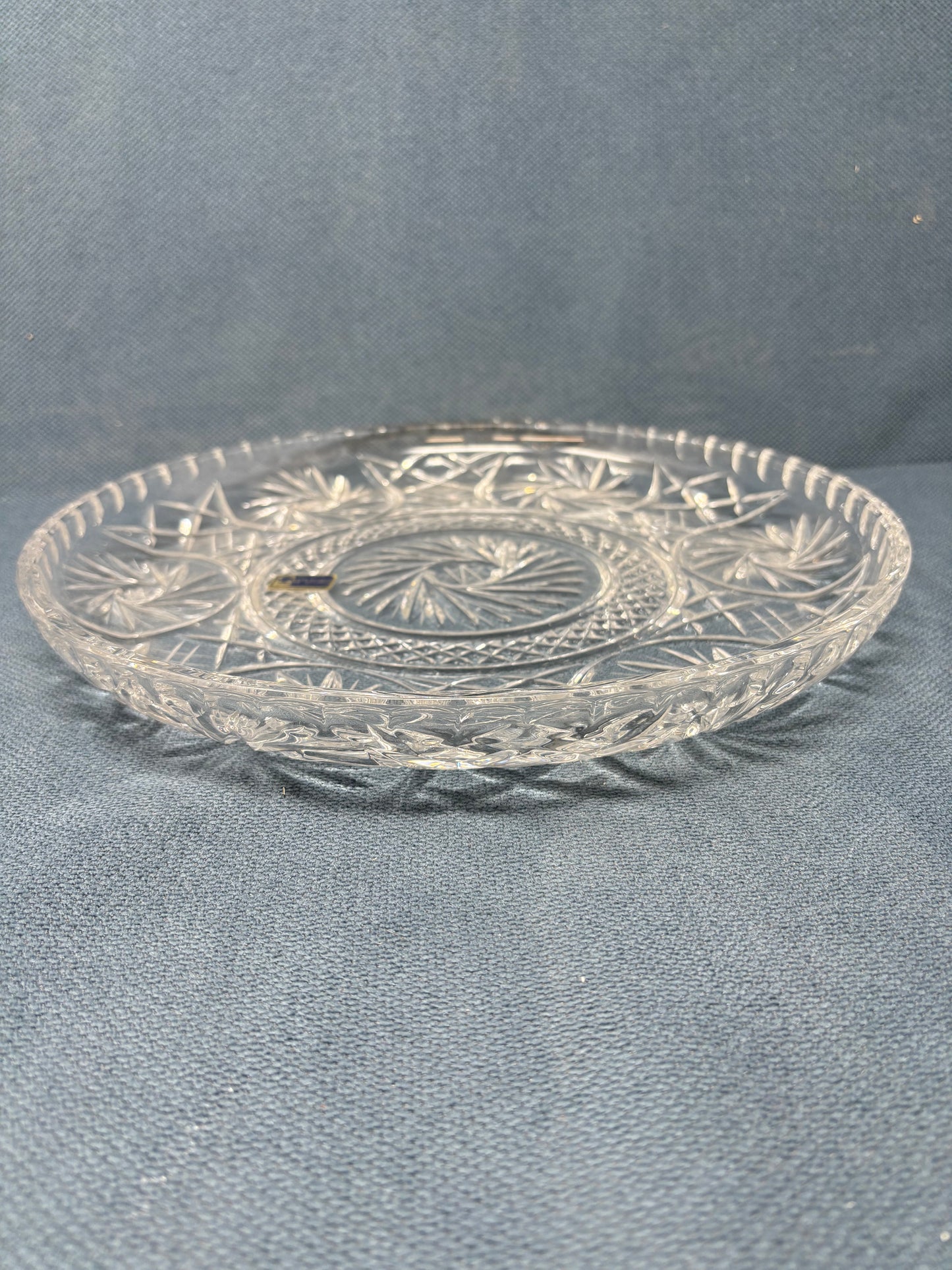 Vintage Hand Cut Lead Crystal Serving Dish