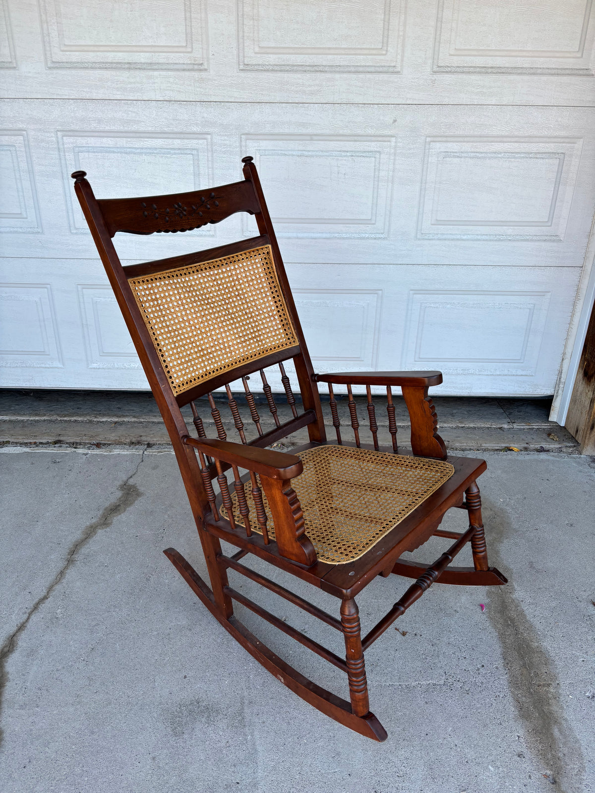 Antique Cane Seat Rocking Chair