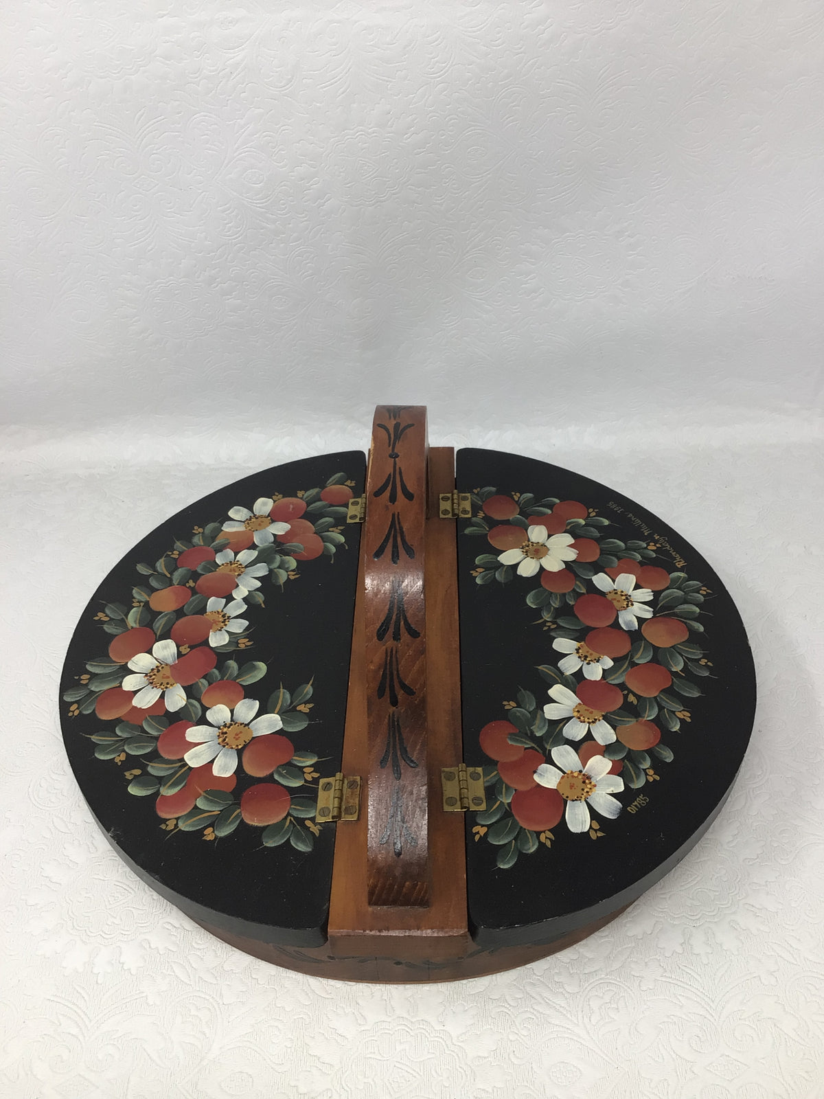 Hand Painted Wooden Basket