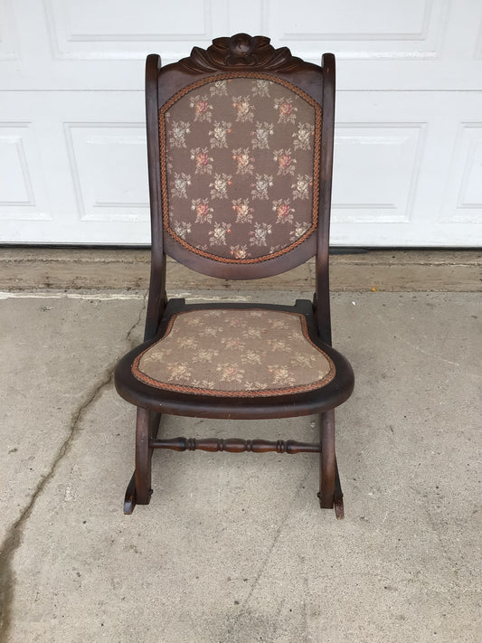 Vintage Foldable Floral Rocking chair