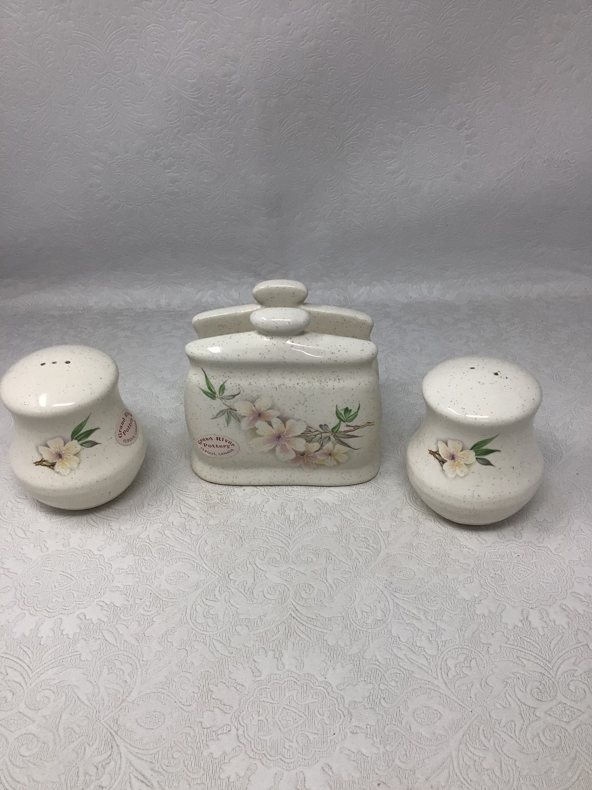 Grand River Pottery Salt & Pepper Shaker and Napkin Holder