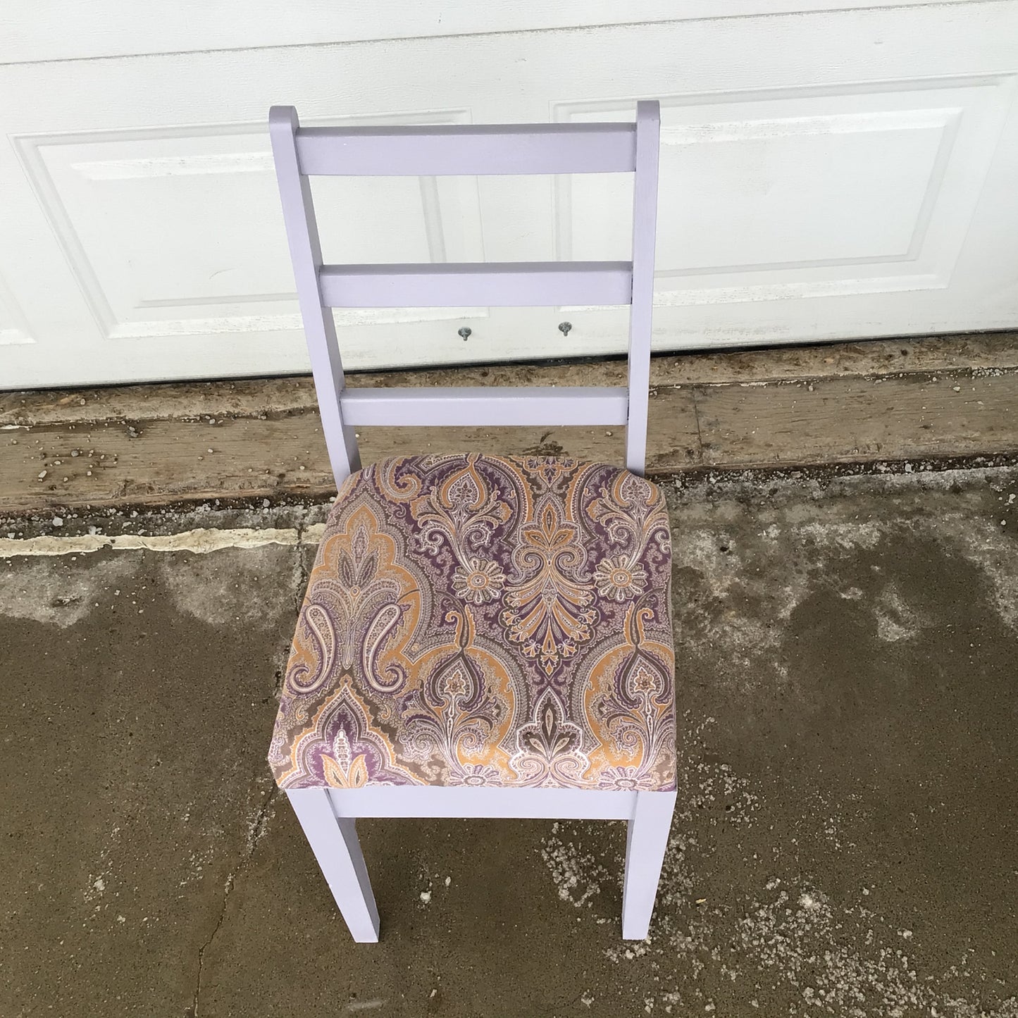 Lavender Kid’s Chair with Paisley Print