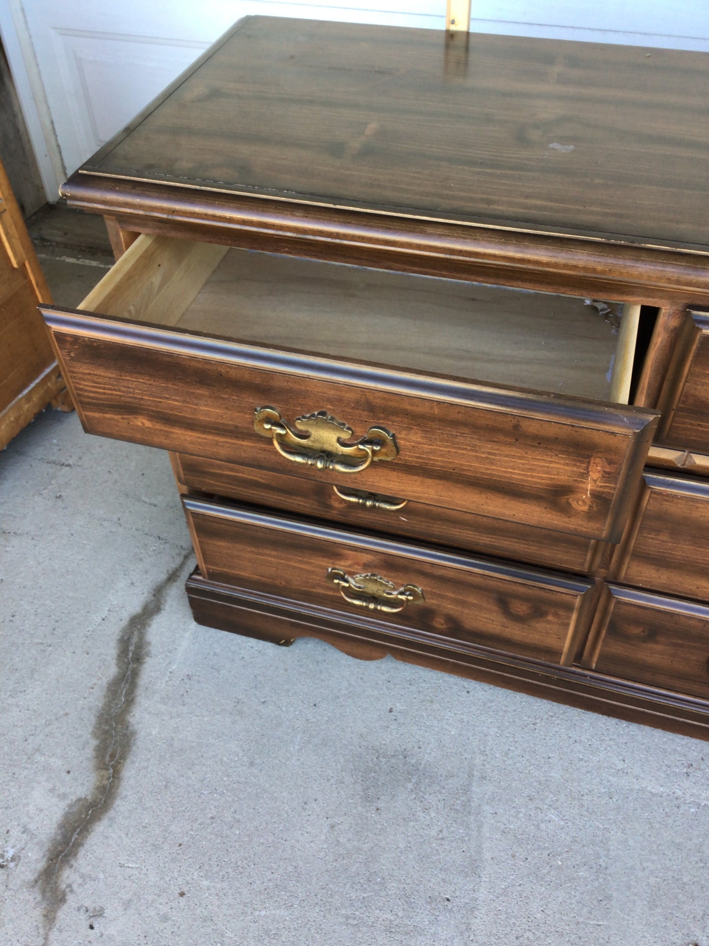 9 Drawer Dark Wood Dresser with Mirror