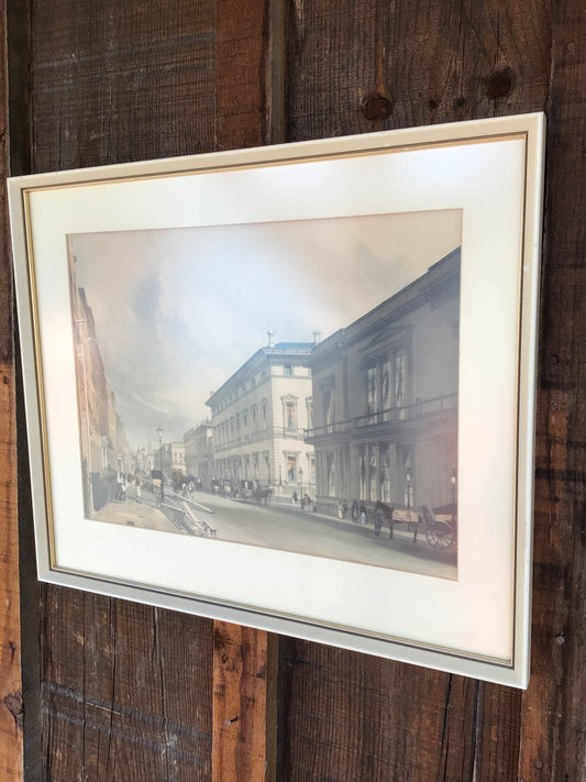 Lithograph by Thomas Shotter Boys - “Club Houses of Pall Mall”