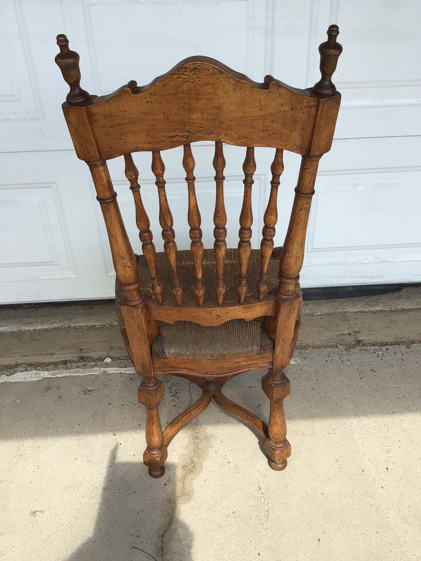 Antique Victorian-Style Pressed Back Wooden Dining Chair