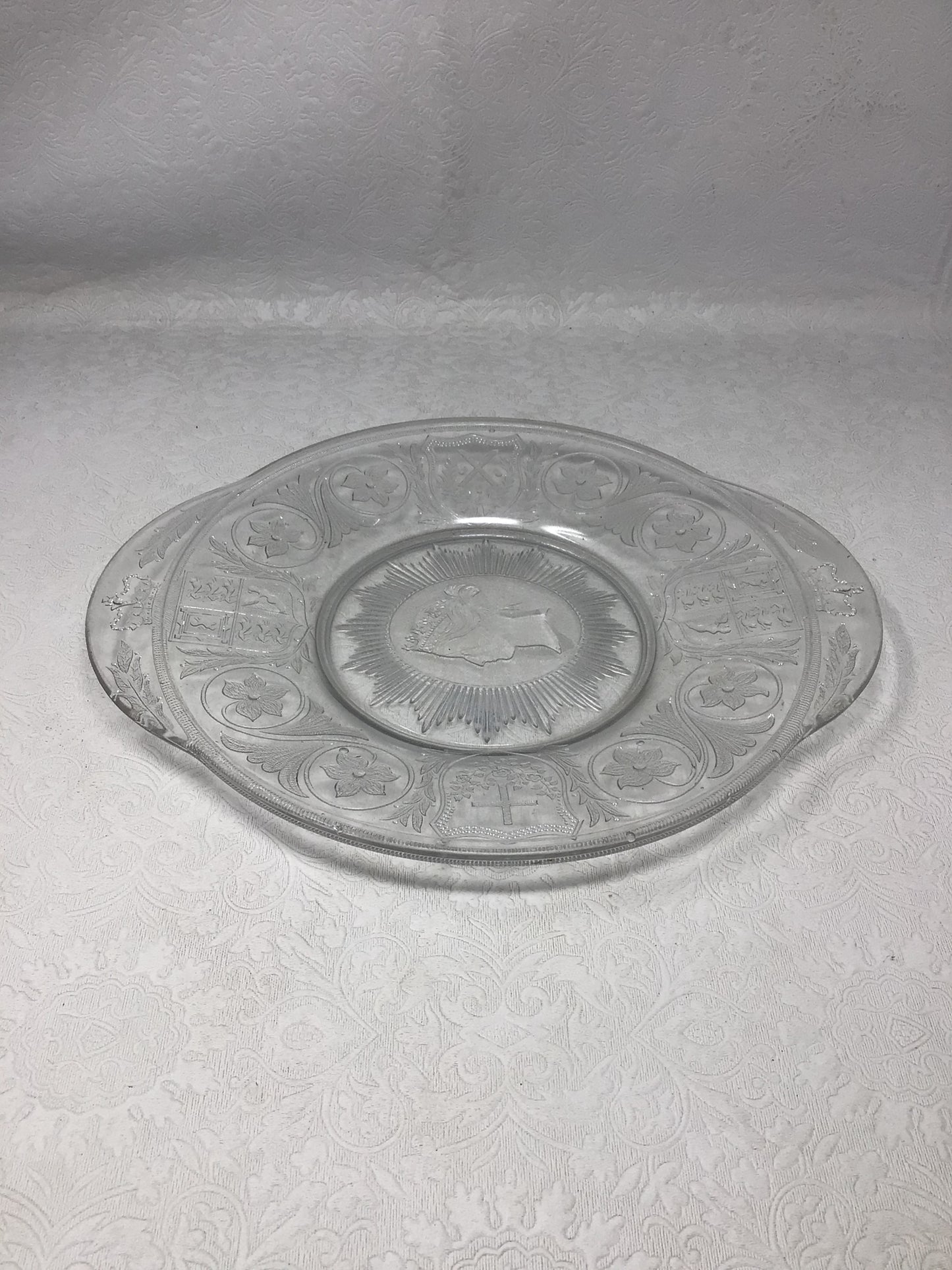 Vintage 1887 Commemorative Pressed Glass Plate