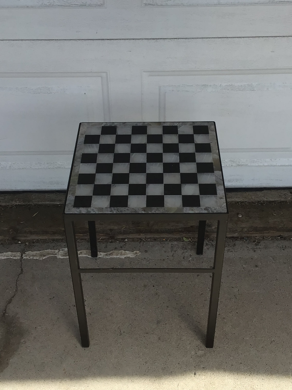 Small Metal-Framed Accent Table