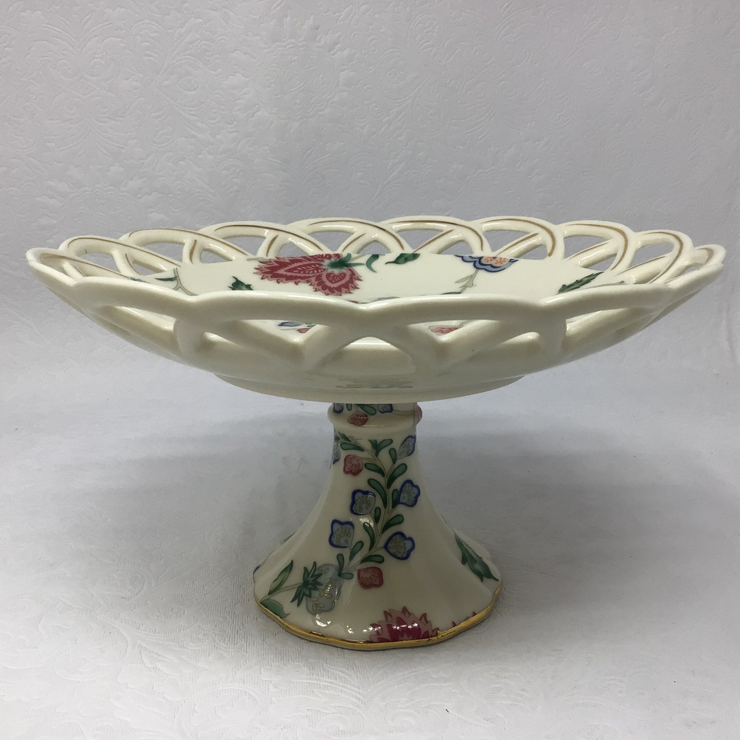 Footed Floral Trinket Dish
