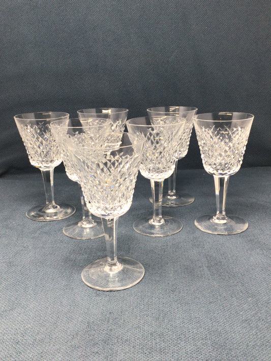 7 Waterford Crystal “Alana” Wine Glasses