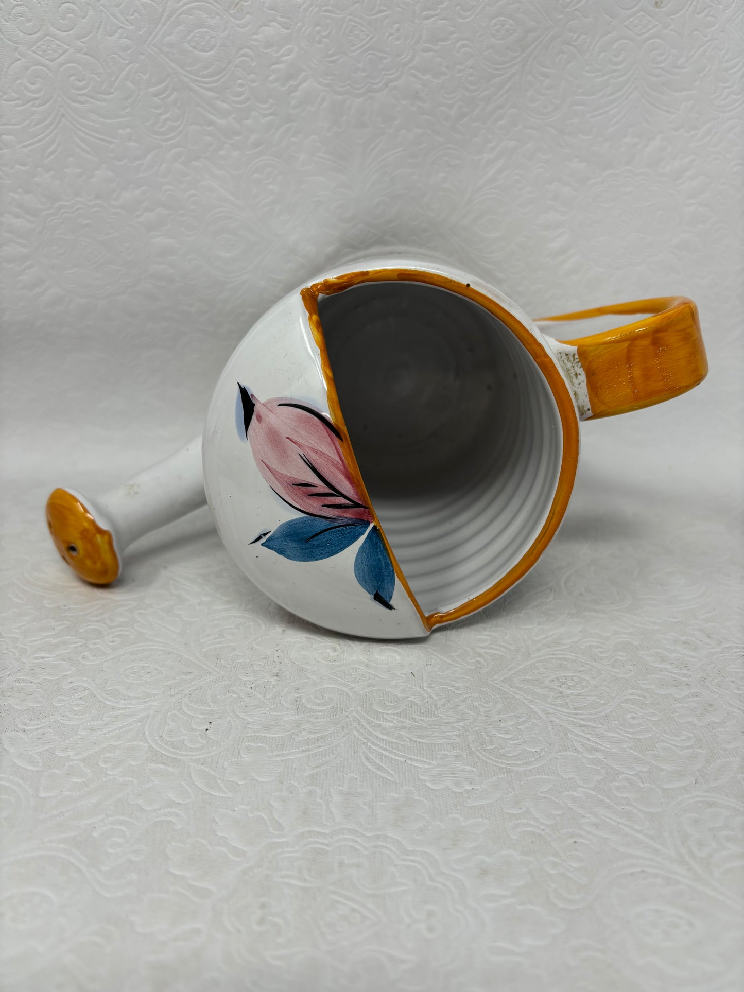 Handmade Ceramic Glazed Floral Watering Can