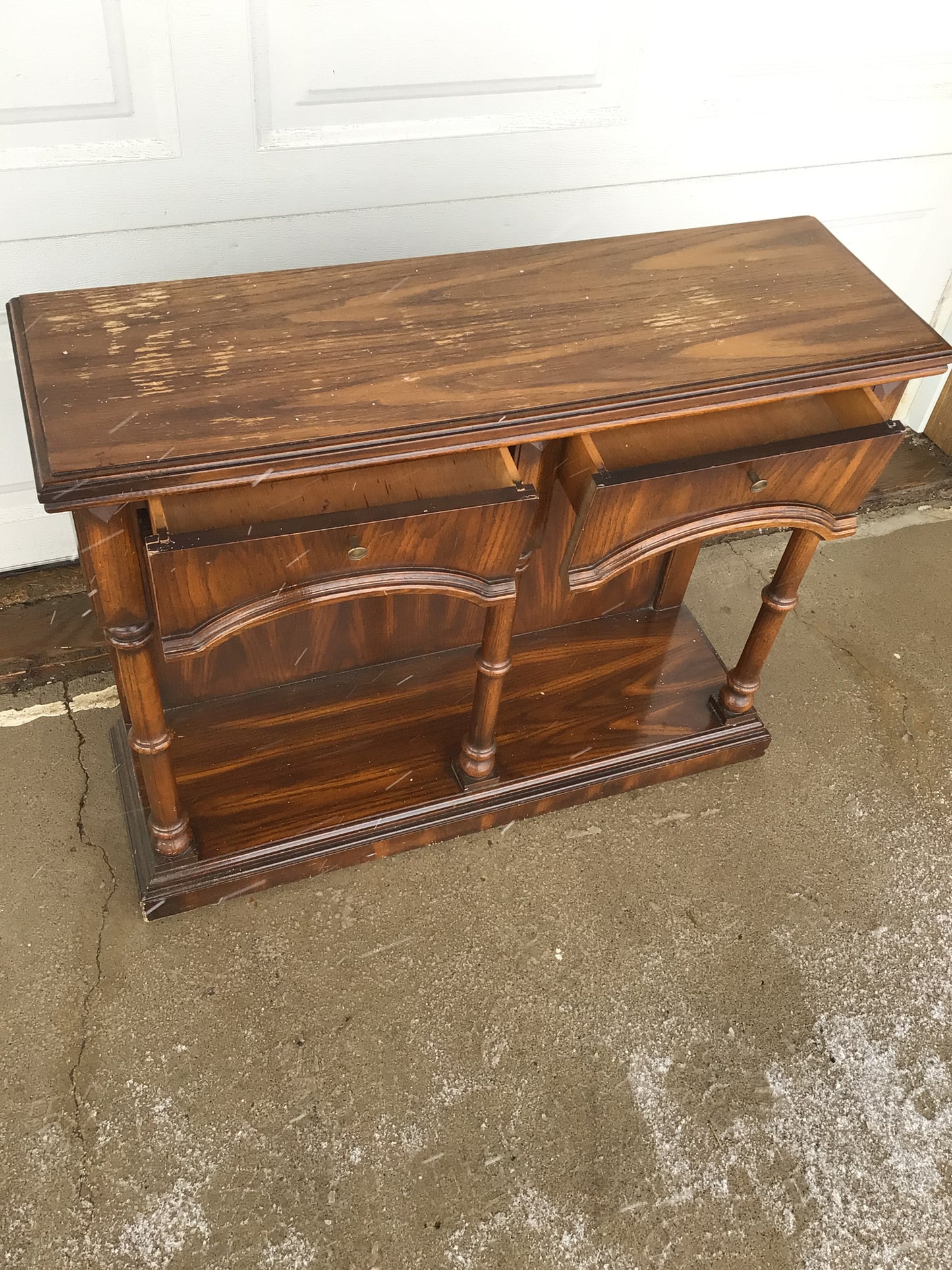 Wooden Hall Table with 2 Drawers