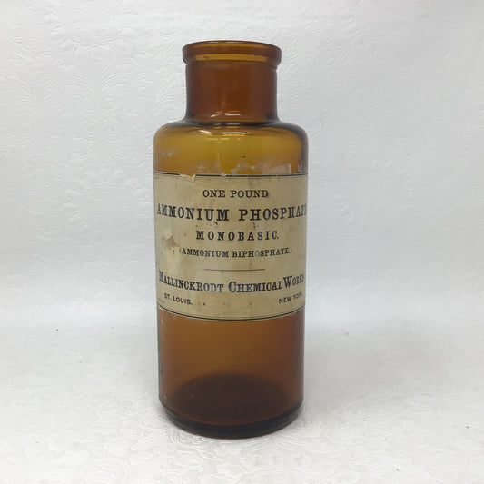 Antique Amber Glass Mallinckrodt Chemical Works Bottle