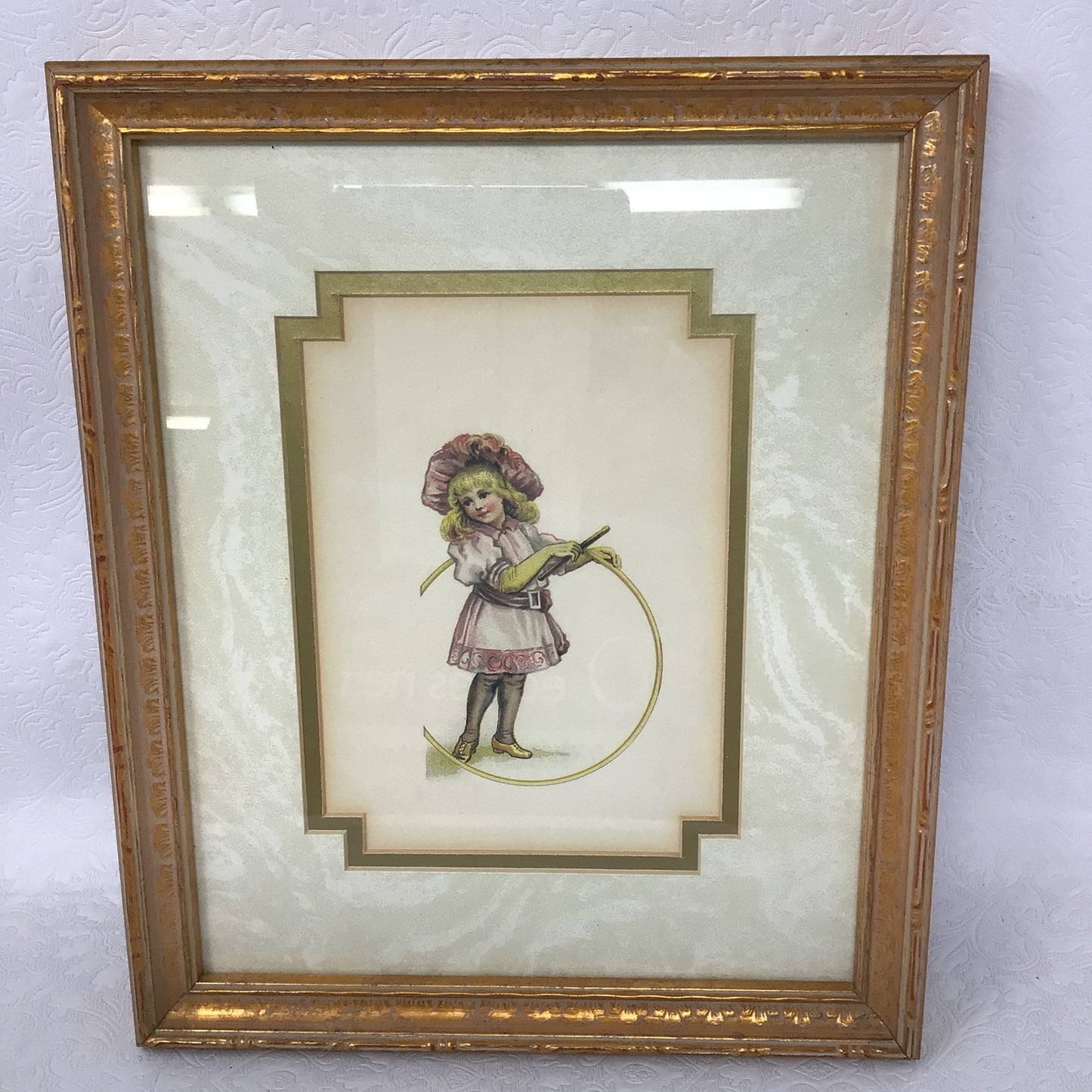 Vintage Framed Print “Girl with Hoop”