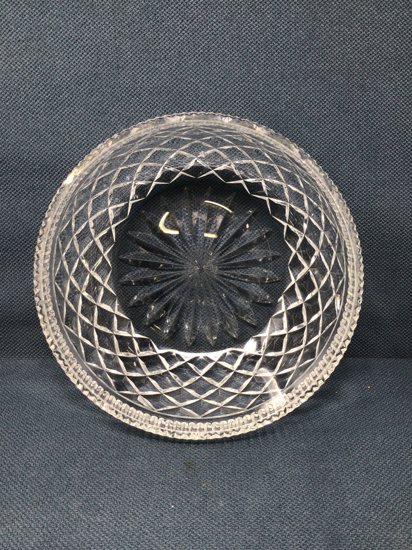 Crystal Bowl with Diamond-cut Pattern