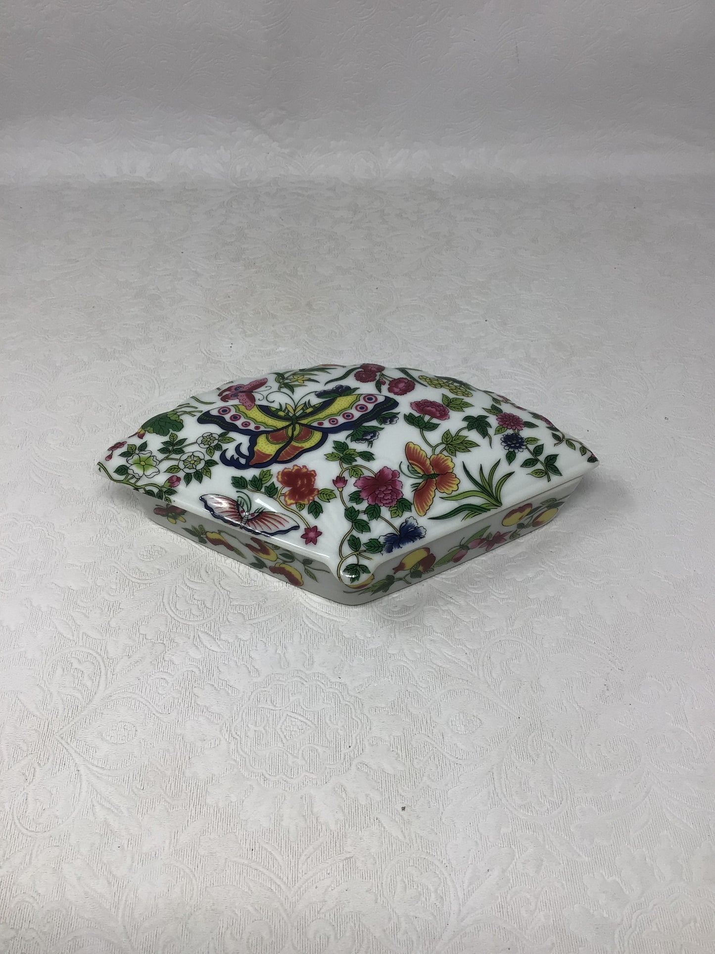 Eda Mann Japan "Thousand Butterflies" Fan-Shaped Trinket Dish