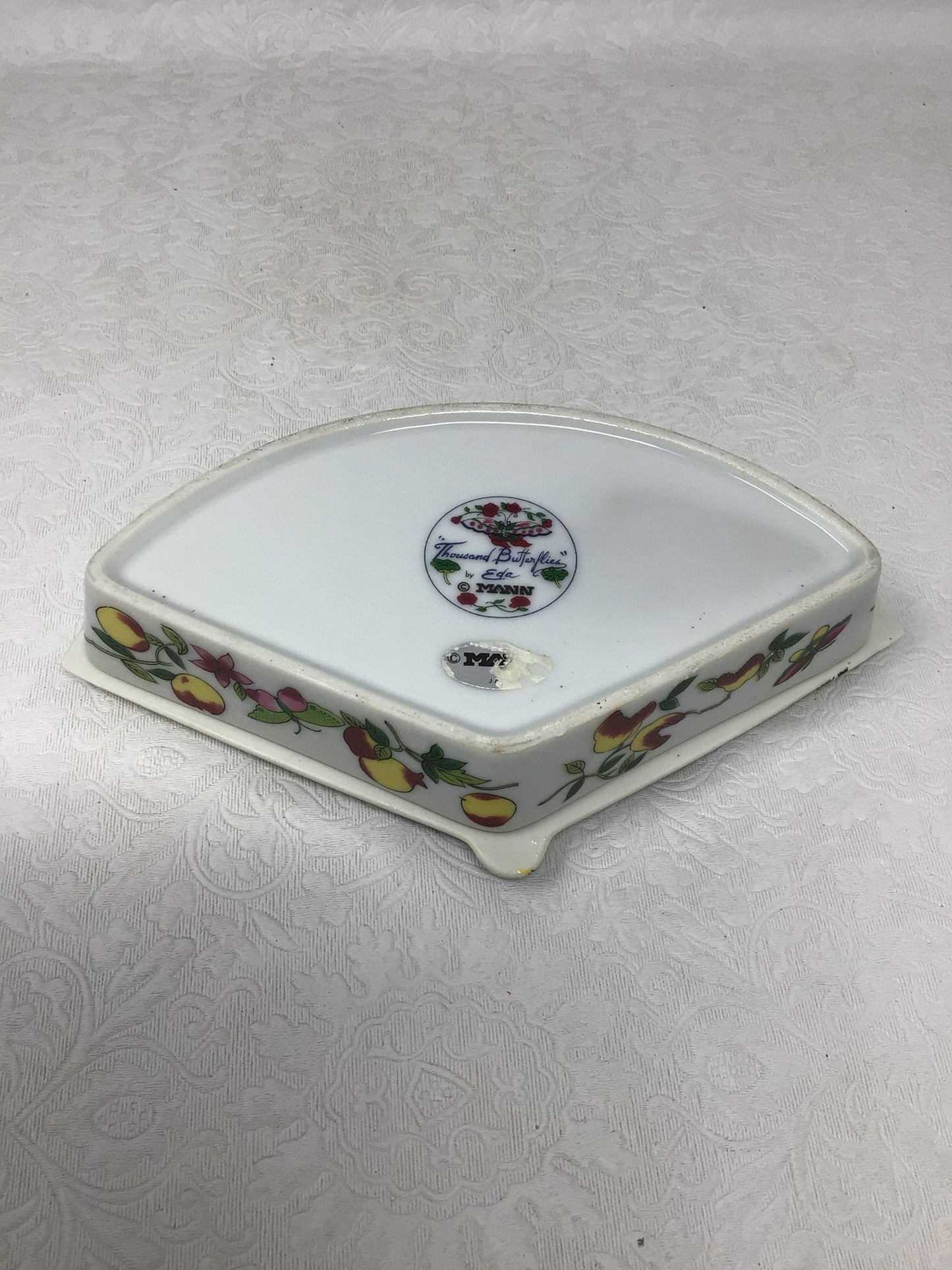 Eda Mann Japan "Thousand Butterflies" Fan-Shaped Trinket Dish
