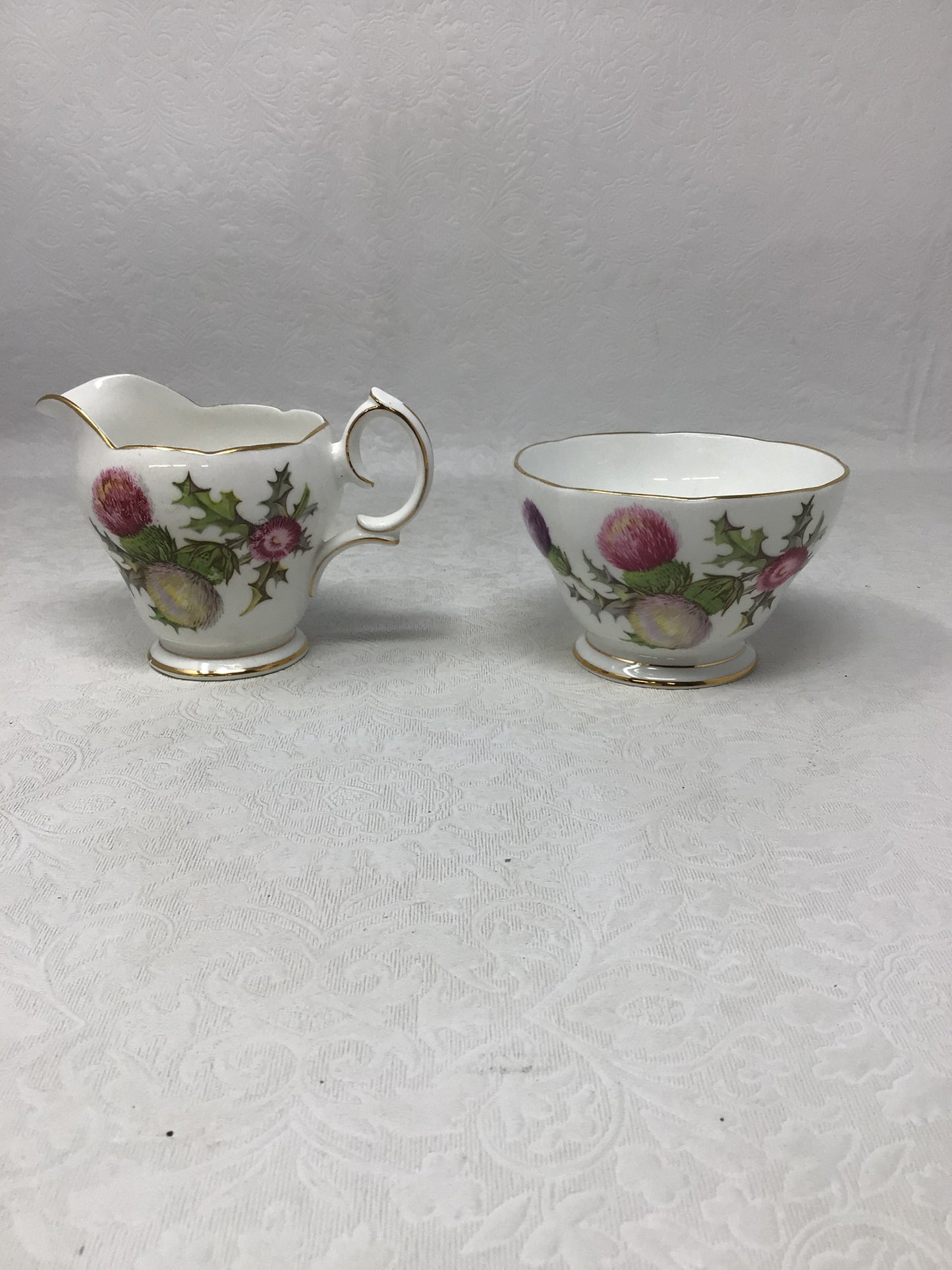 "Dundee Thistle" Cream & Sugar