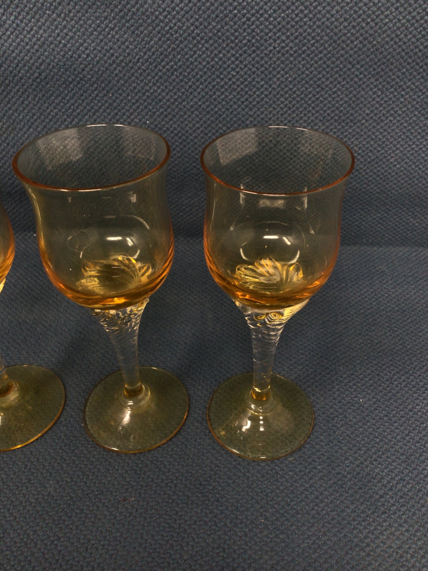 Vintage Amber Yellow Liquor Glasses