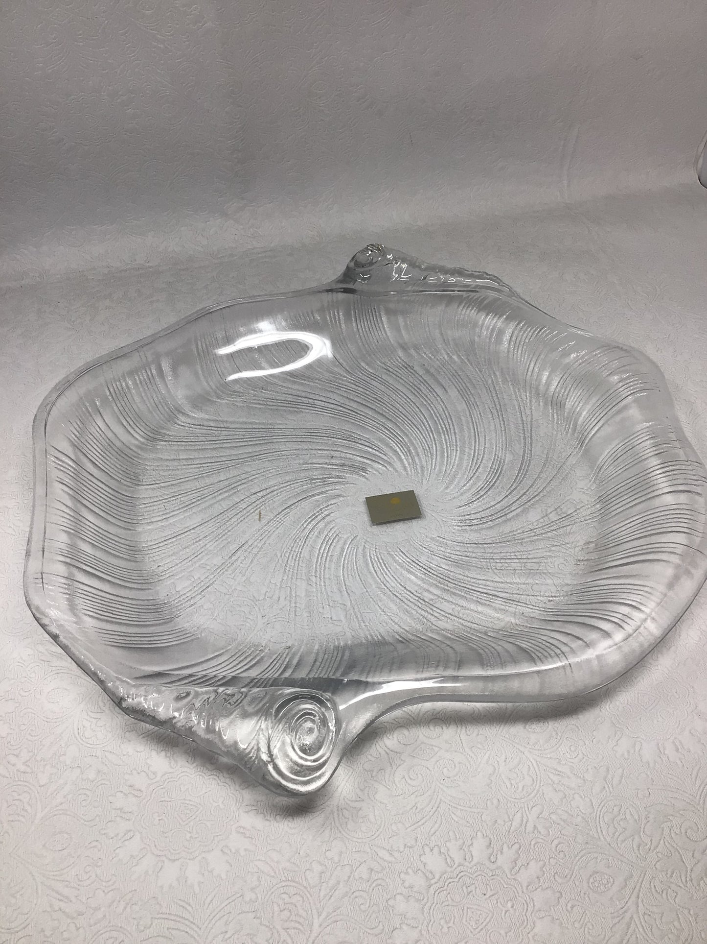 Vintage Crystal Seashell Swirl serving platter