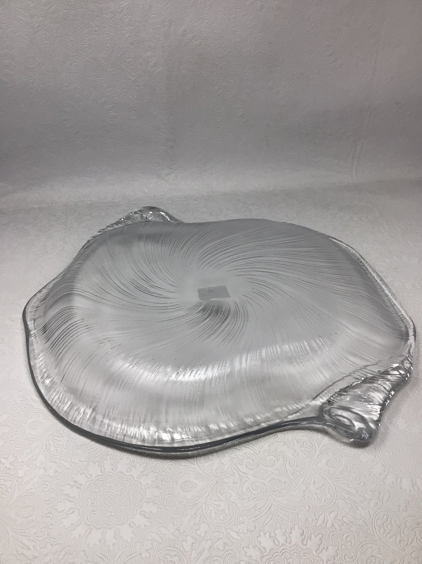 Vintage Crystal Seashell Swirl serving platter