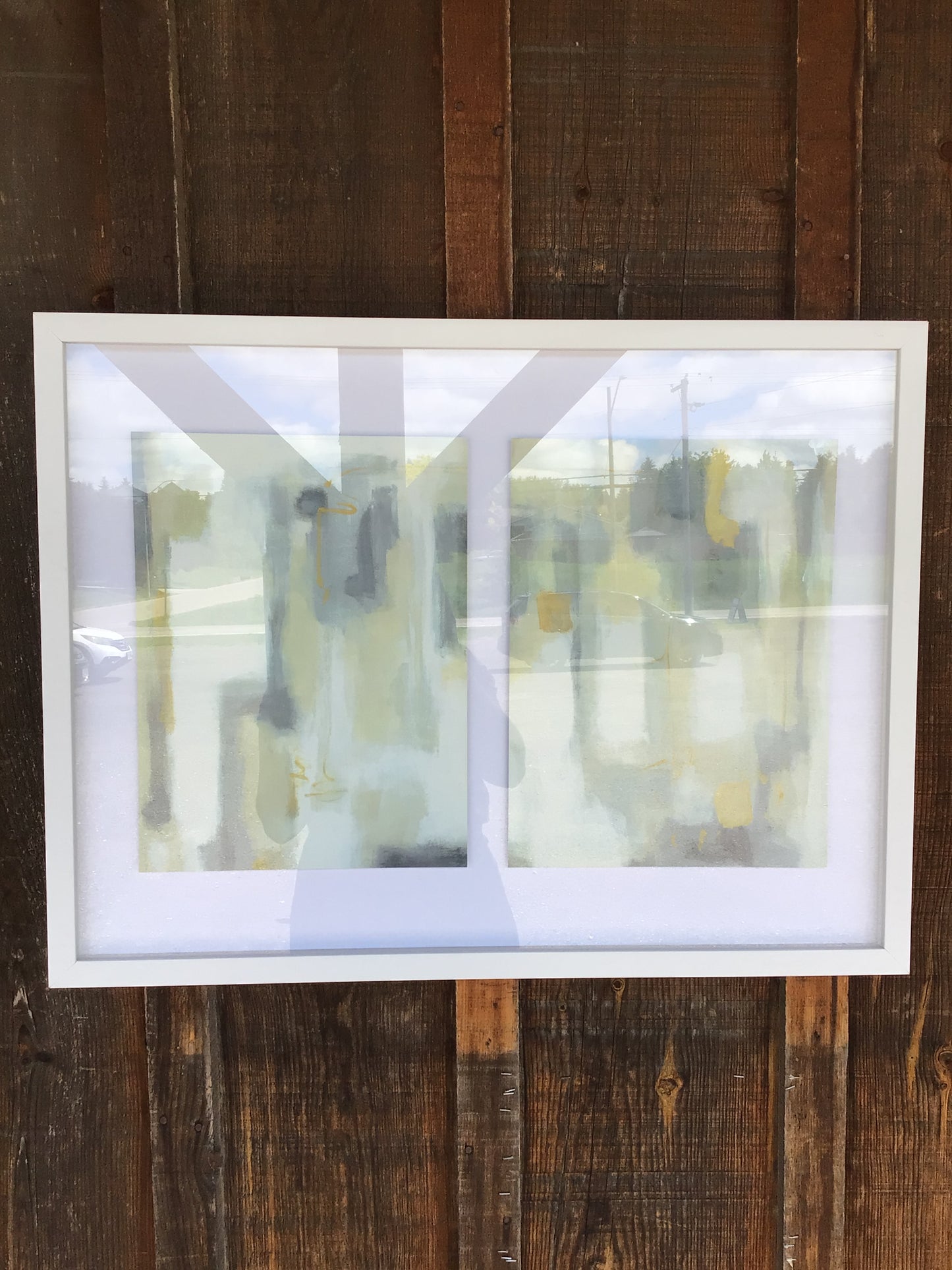Two Abstract Square Art Pieces in Frame