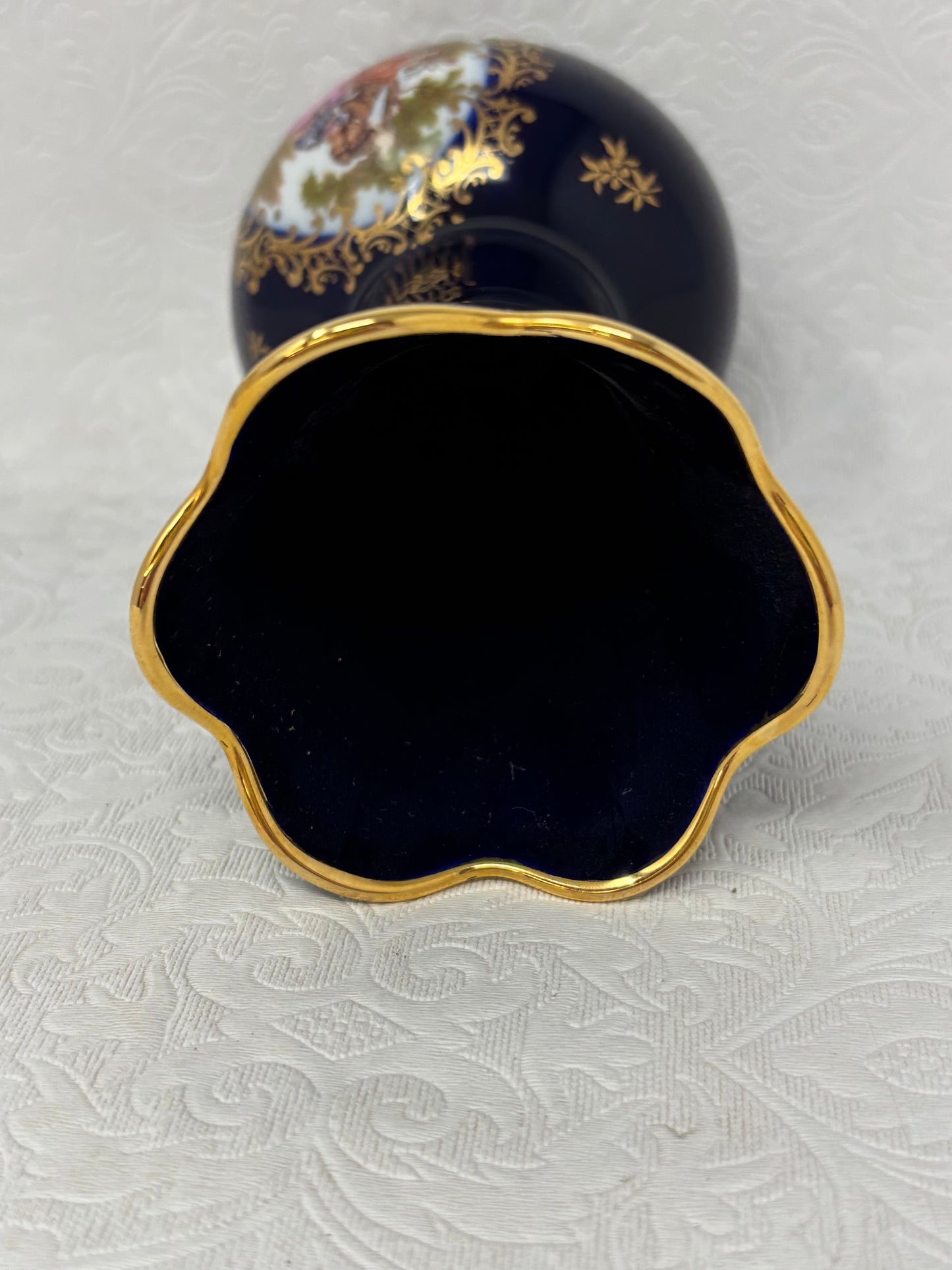 Limoges France Castel Porcelain Vase With “Courting Couple”