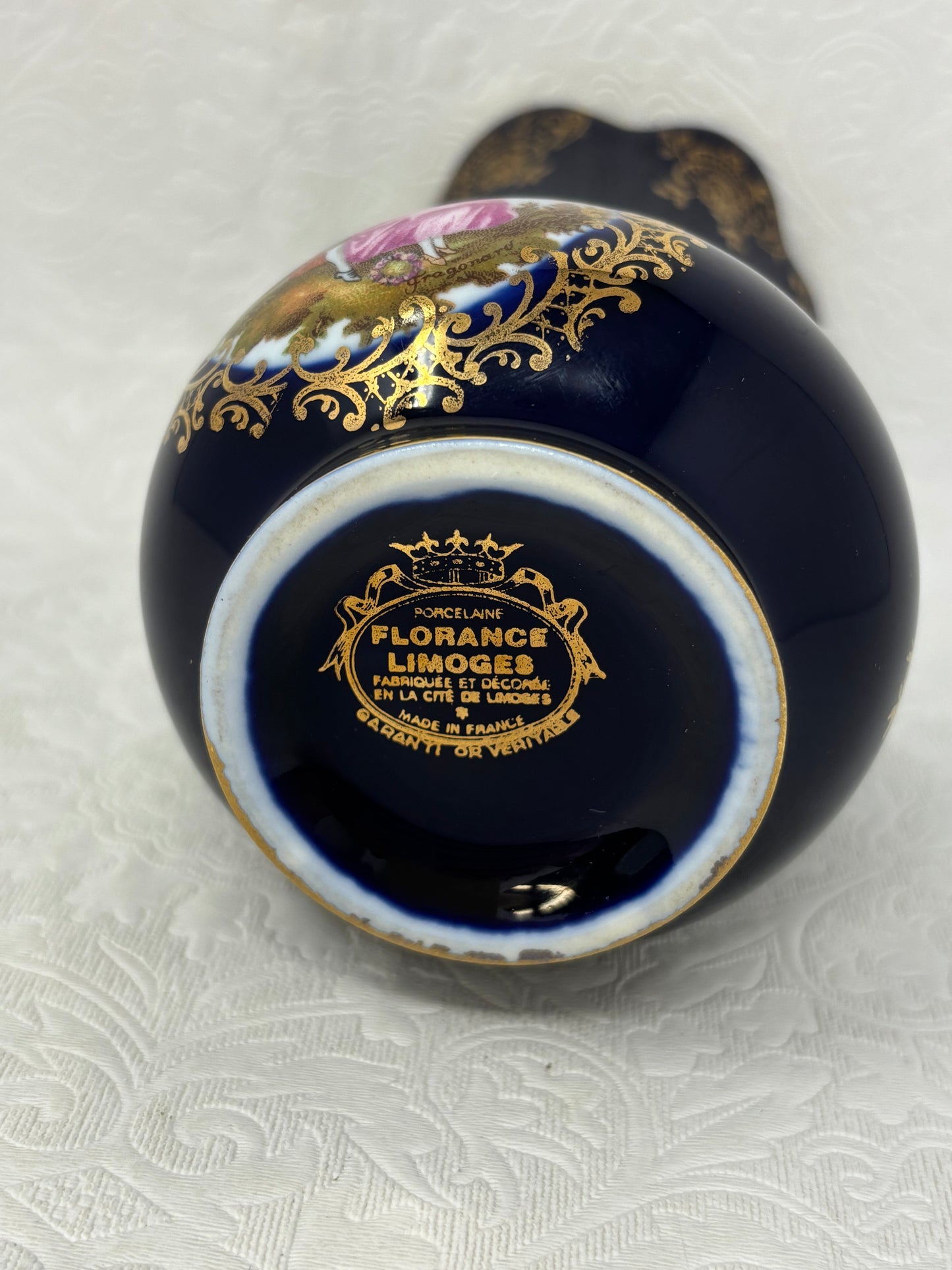 Limoges France Castel Porcelain Vase With “Courting Couple”