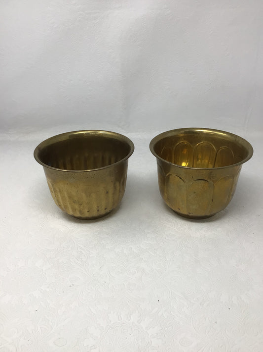 Vintage Hosley Solid Brass Decorative Bowls/Planters