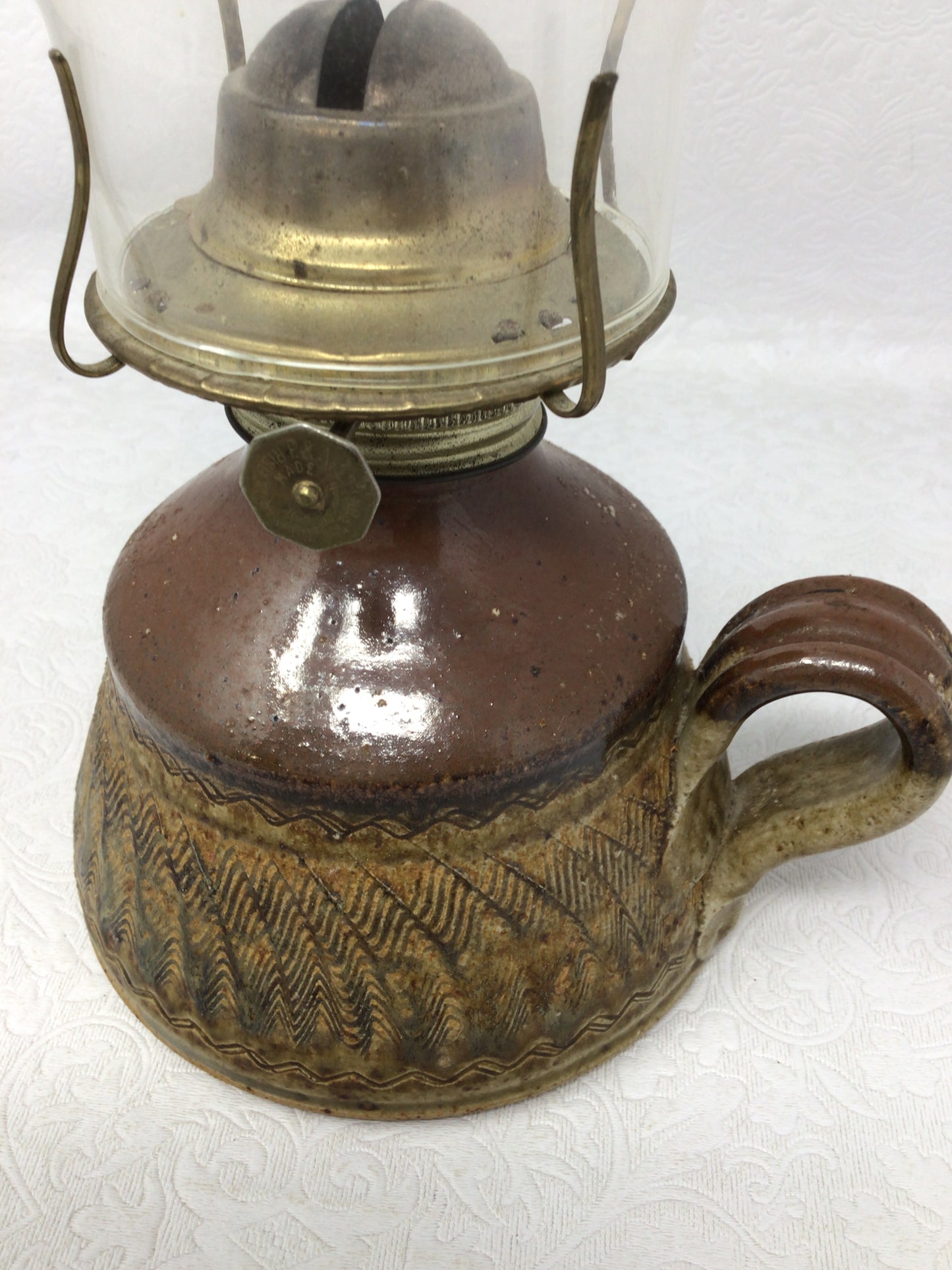 Handcrafted Thistlecraft Pottery Oil Lamp by Vaughn Stewart