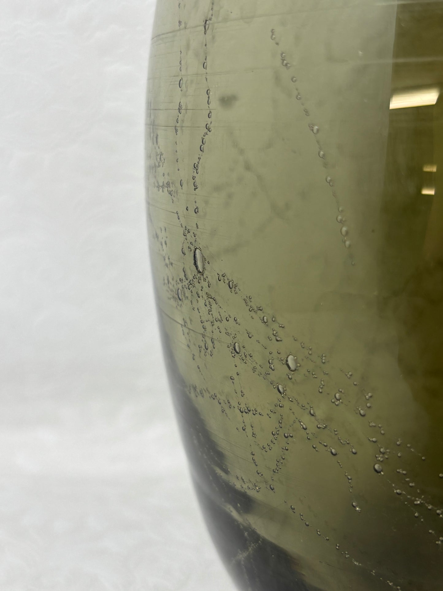 Smoked Olive Green Glass Vase